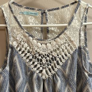 NWOT - Maurice’s Tank. Crochet front neckline. Lace look back neckline